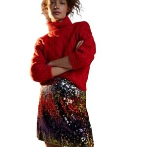 Anthropologie Sequin Multicolor Skirt